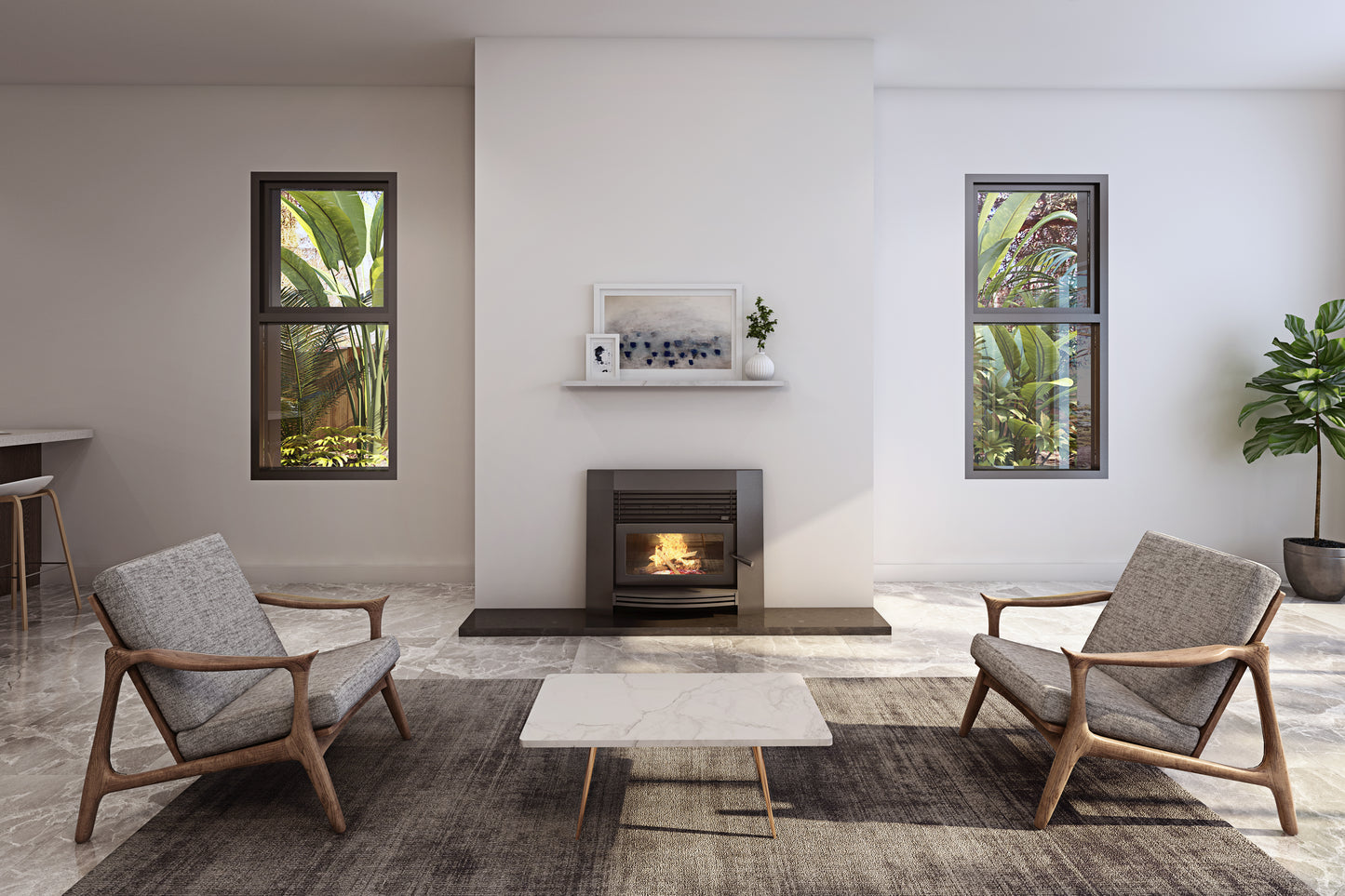 Maxen Forbury 550 inset wood fire
